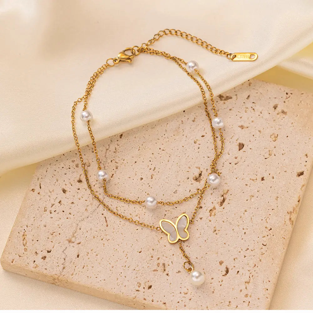 Golden Winged Pearl Bracelet/Anklet