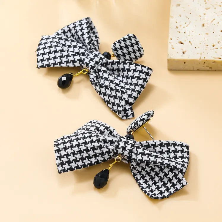 Monochrome Bow Earrings