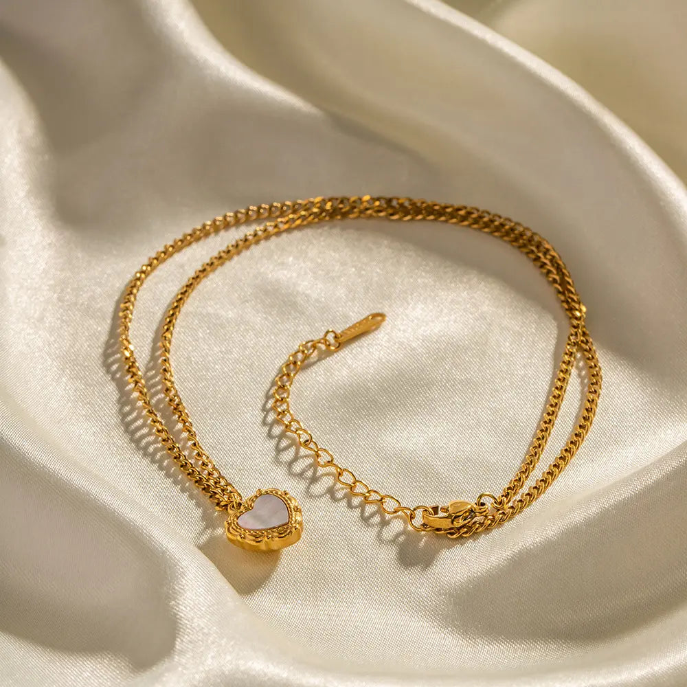 Vintage Luminous Heart Necklace