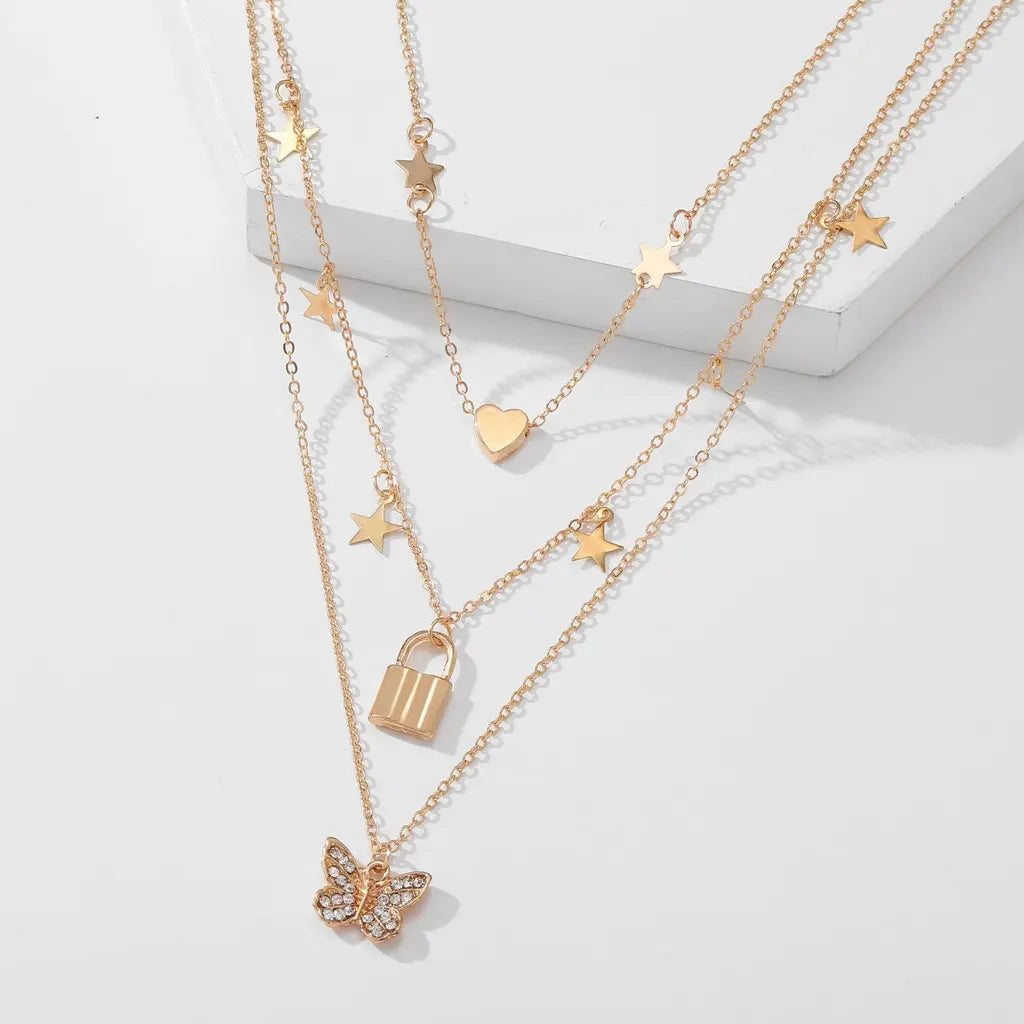 Celestial Butterfly Layered Necklace