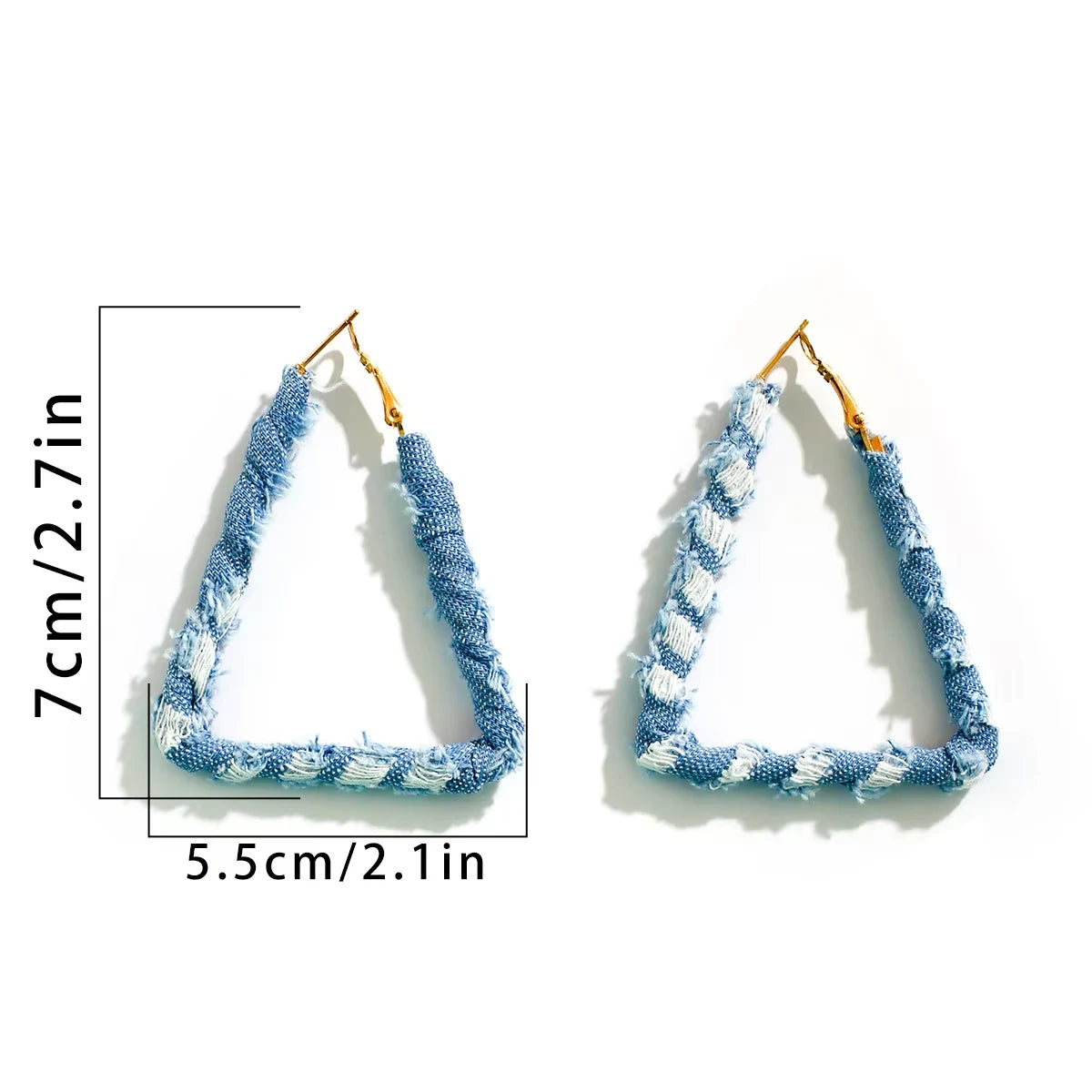 Denim Peak Hoops Earrings