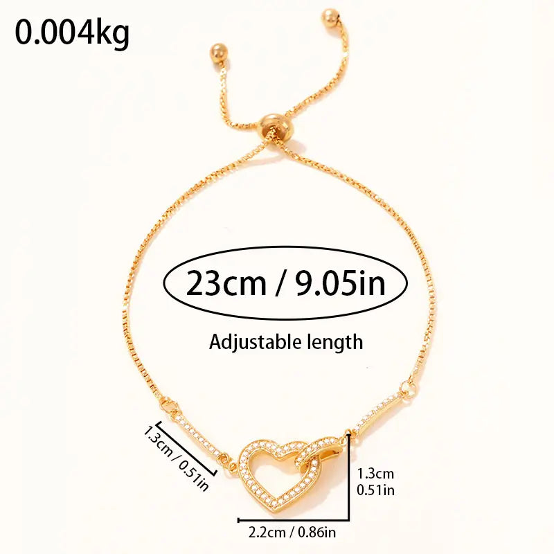 Golden Heartlink Bracelet