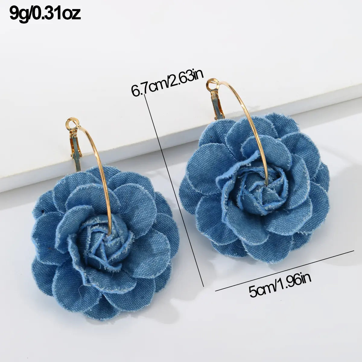 Denim Whirl Hoops Earrings