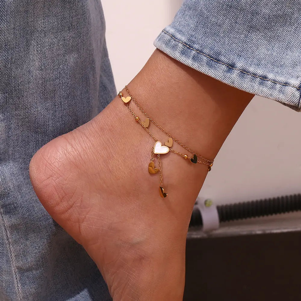 Golden Heart Cascade Bracelet/Anklet