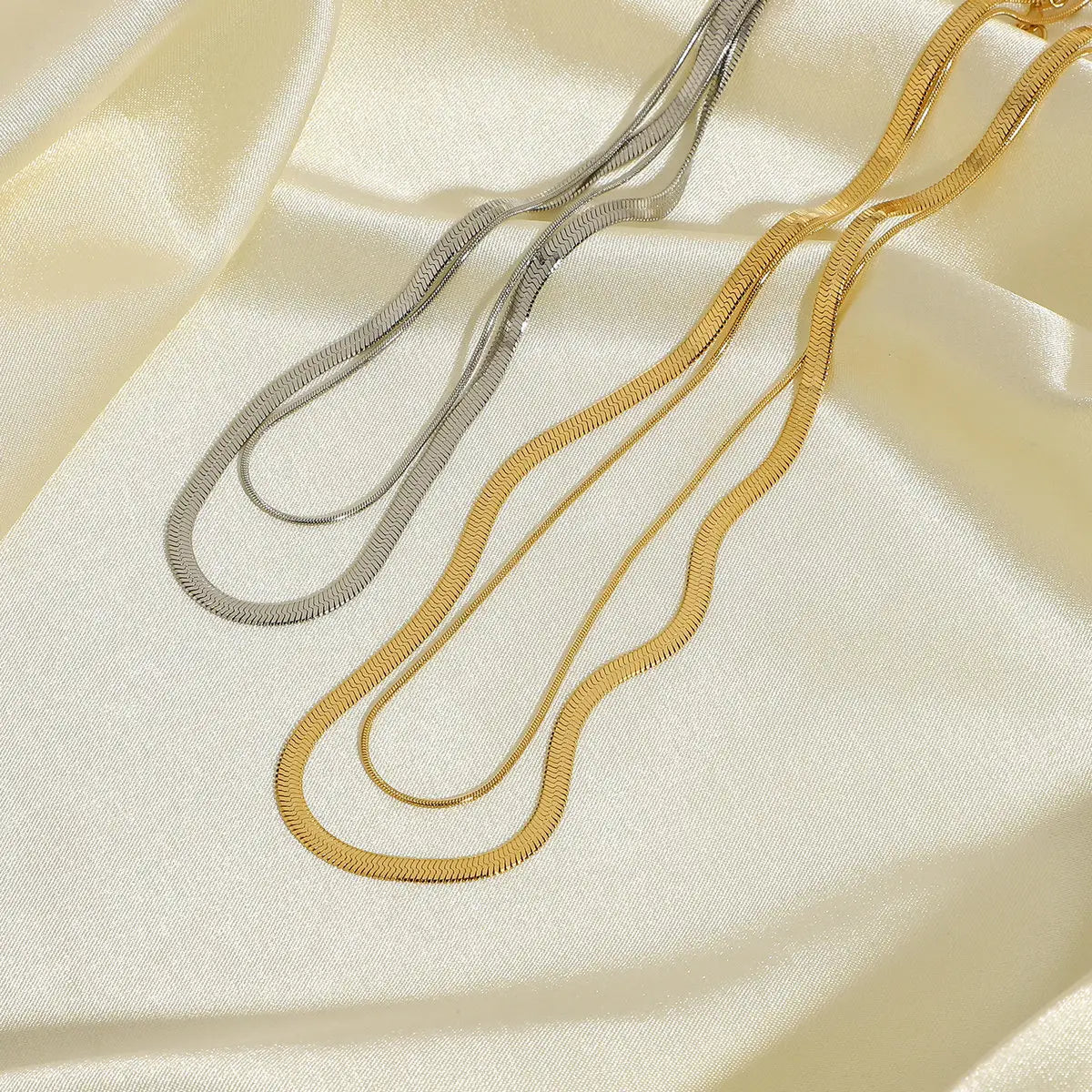 Golden Luxe Double Layered Snake Chain Necklace