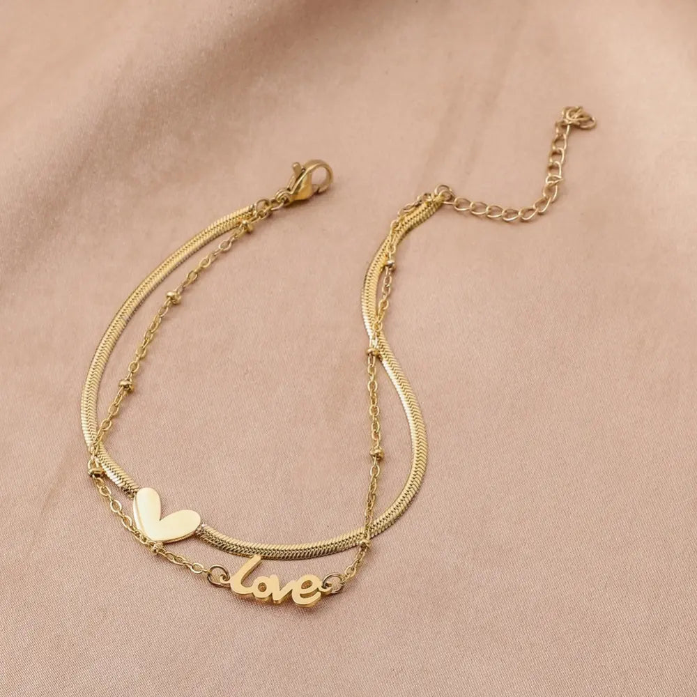 Golden Love Snake Chain Bracelet/Anklet