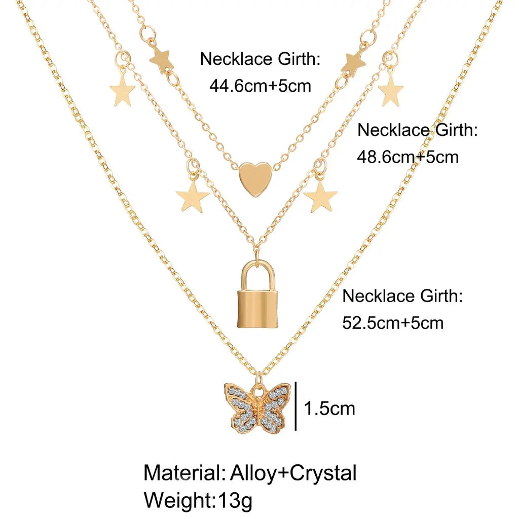 Celestial Butterfly Layered Necklace