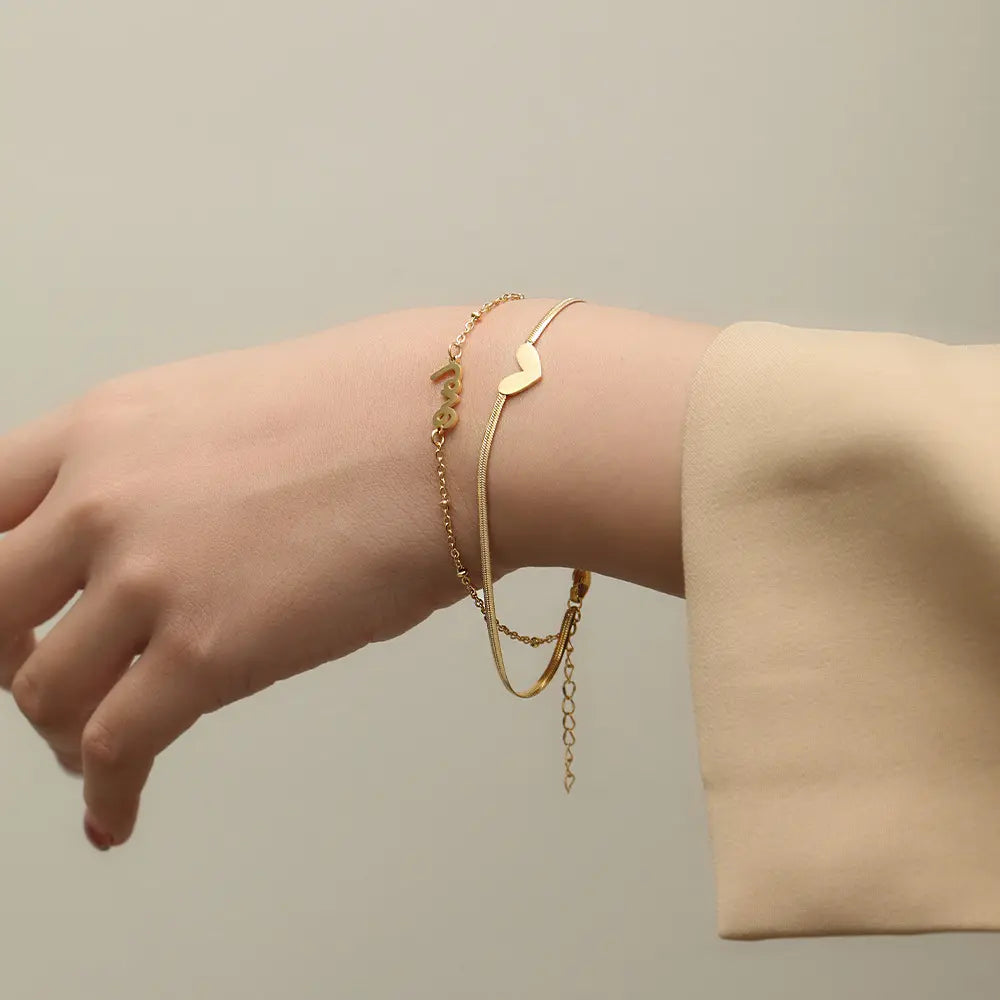 Golden Love Snake Chain Bracelet/Anklet