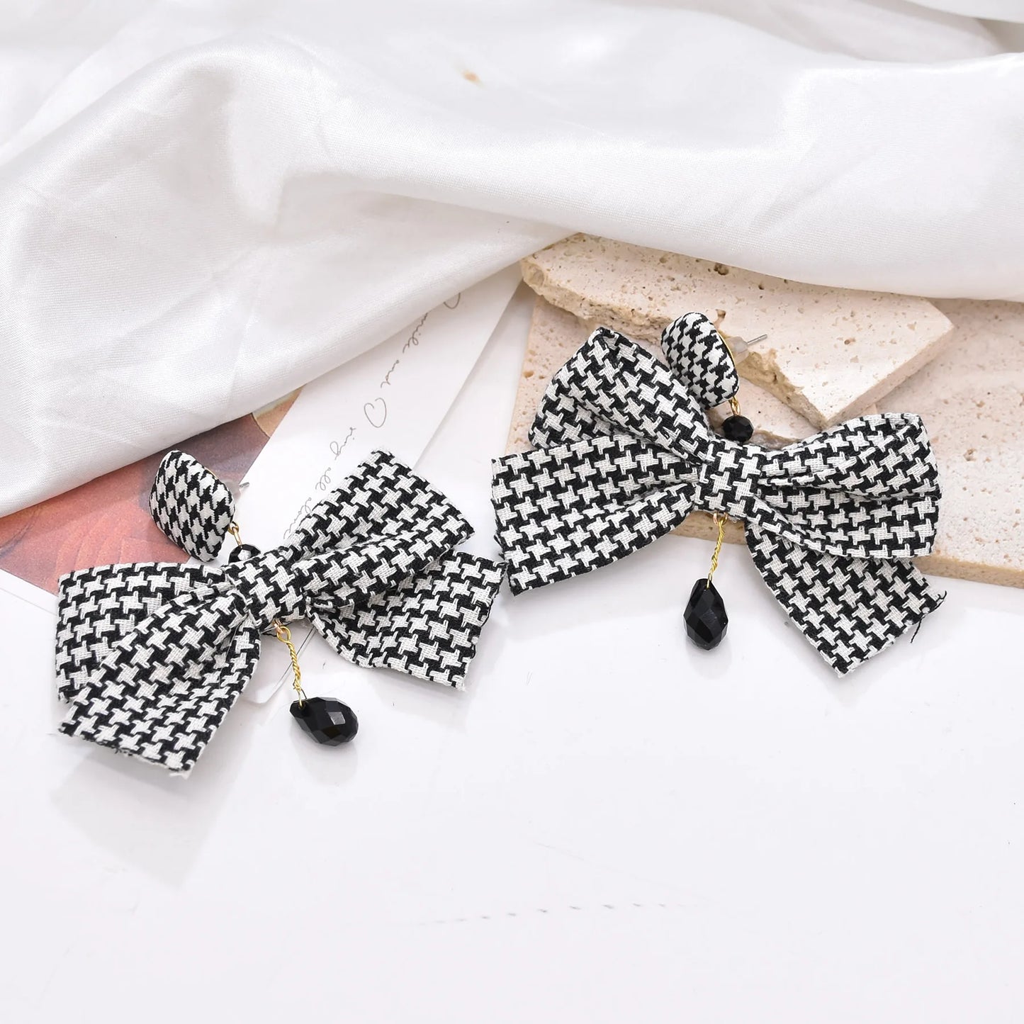 Monochrome Bow Earrings