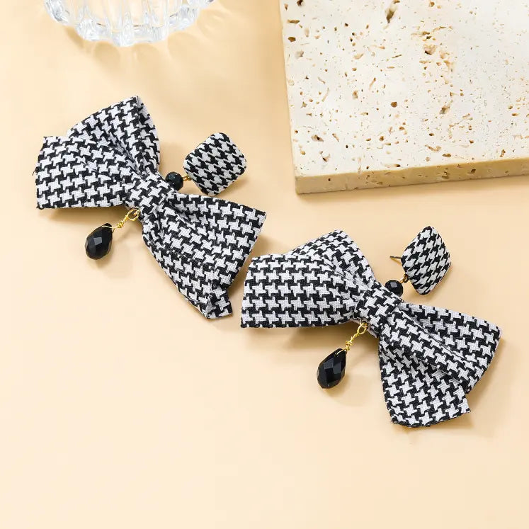 Monochrome Bow Earrings