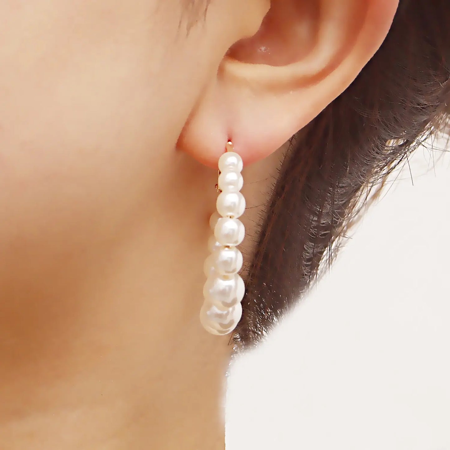 Pearl Full Hoops Earrings