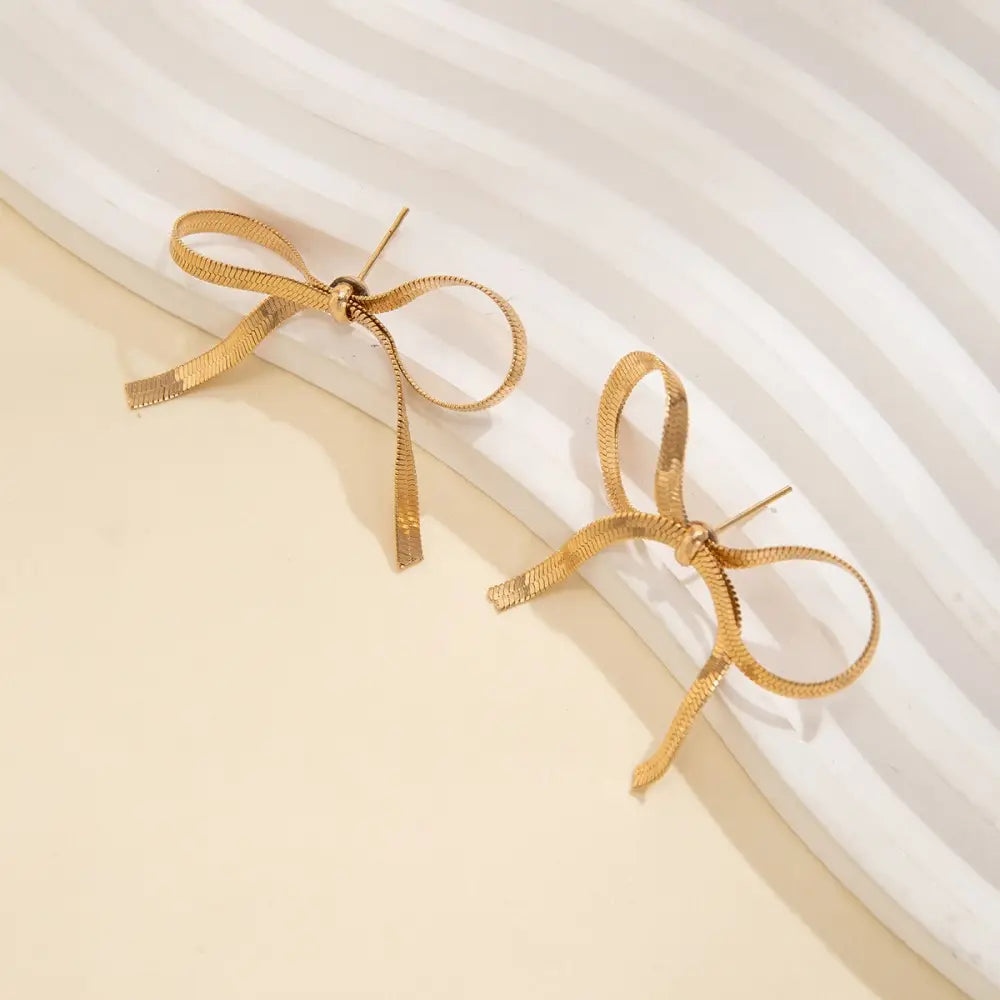 Golden Luxe Bow Earrings