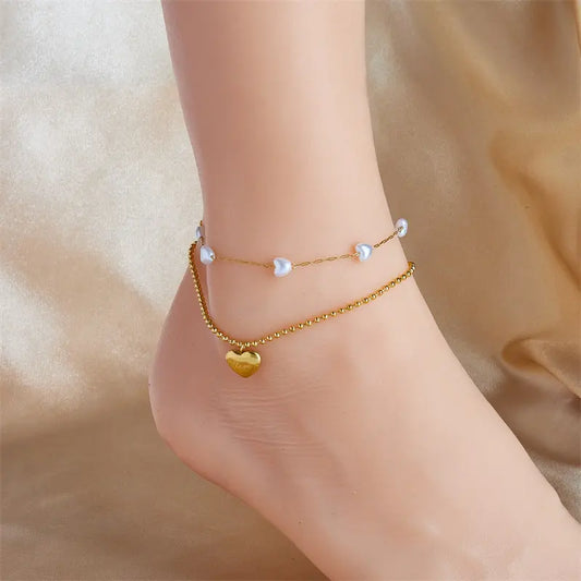 Golden Love Pearl Bracelet/Anklet
