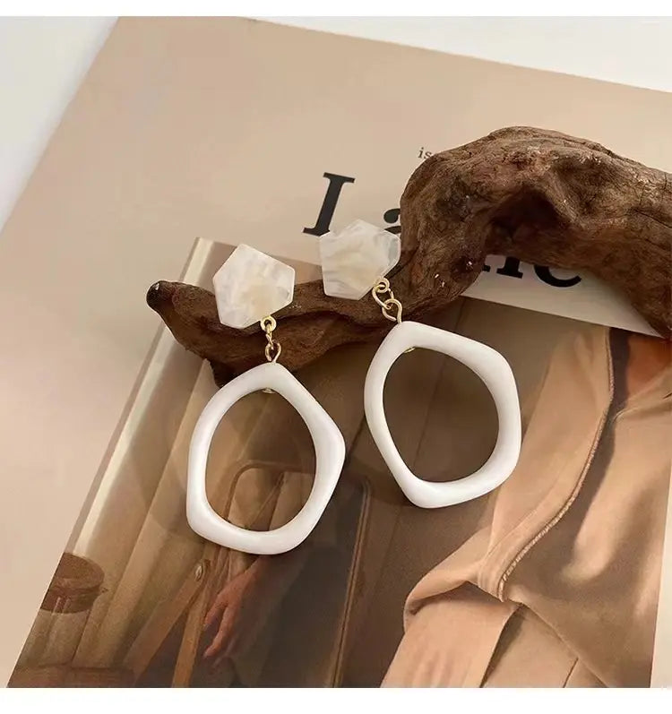 Alabaster Arc Drops Earrings