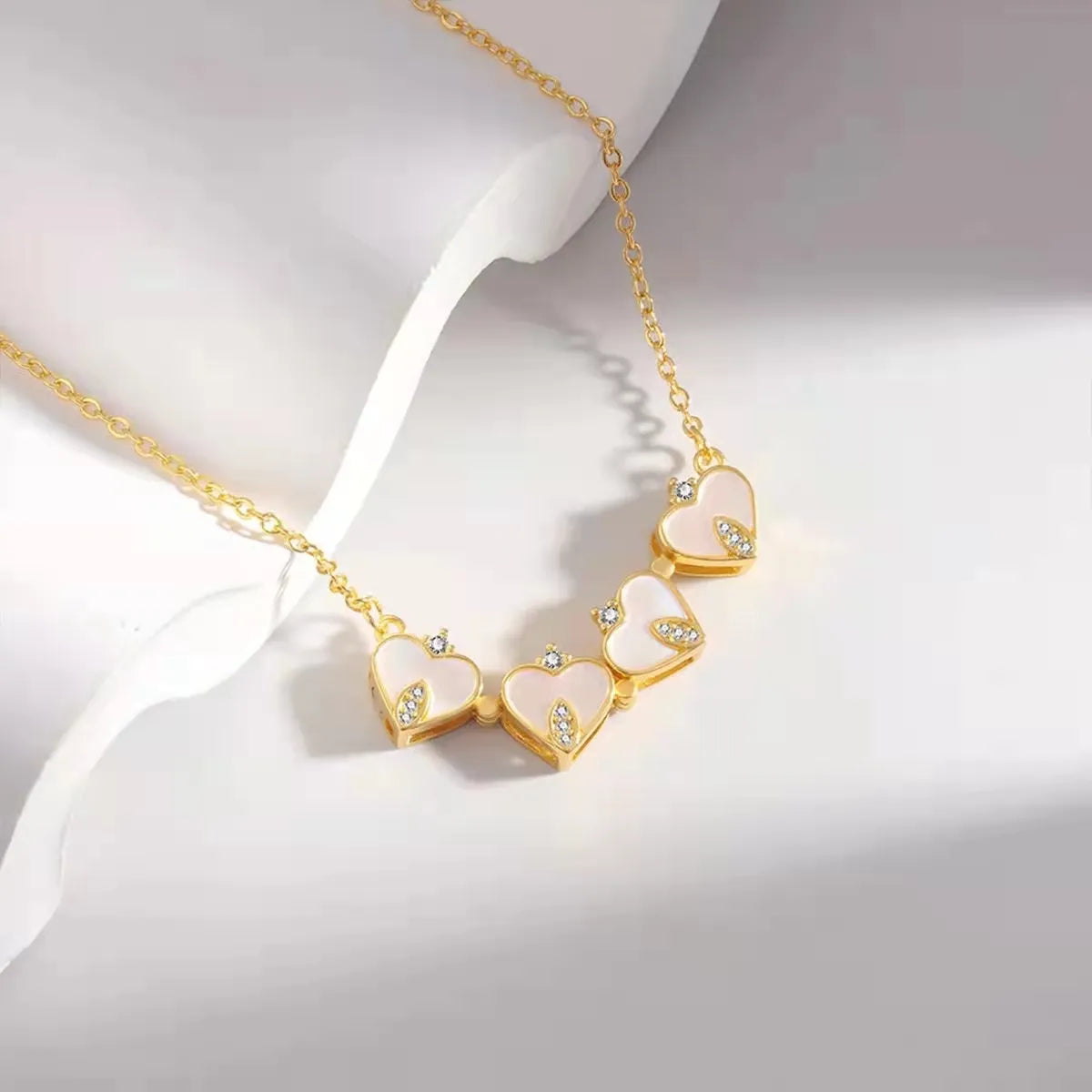 Golden Heart Bloom Pendant Necklace