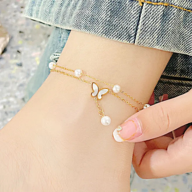 Golden Winged Pearl Bracelet/Anklet