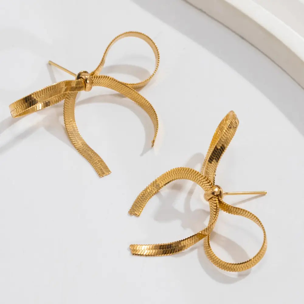 Golden Luxe Bow Earrings