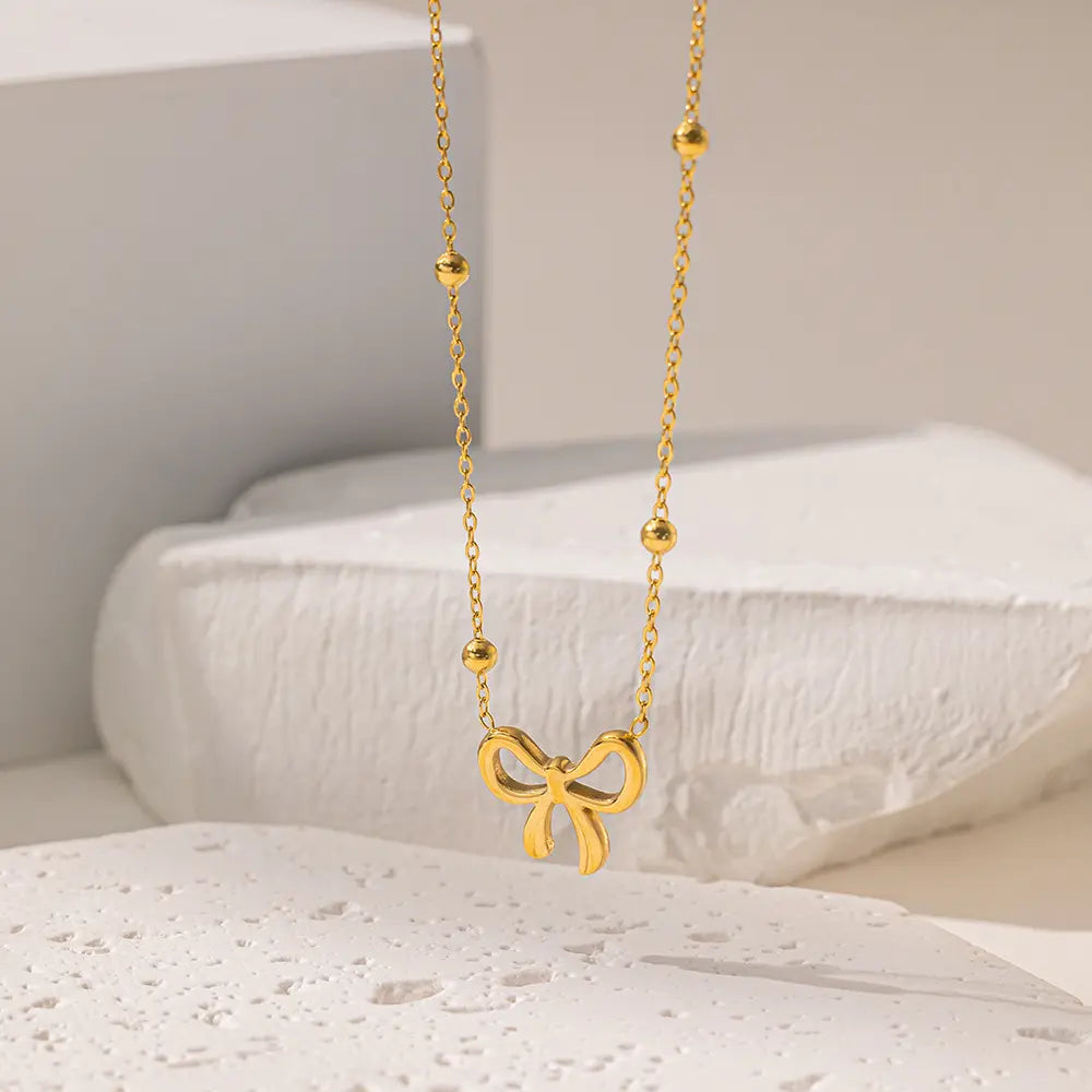 Golden Bow Elegance Jewelry Set