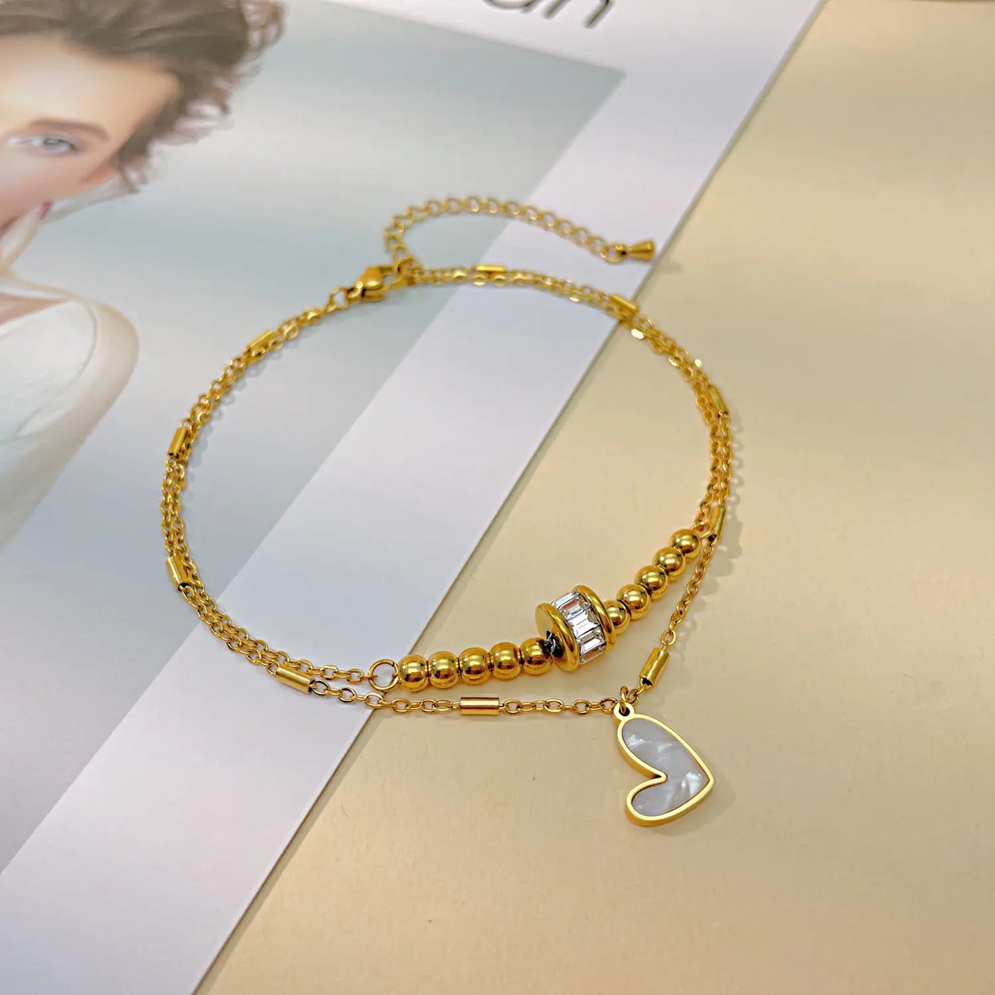 Golden Heart Charm Bracelet/Anklet