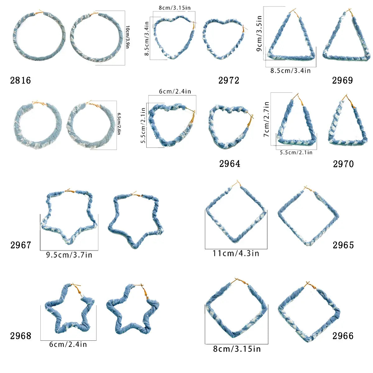 Denim Starlight Hoops Earrings