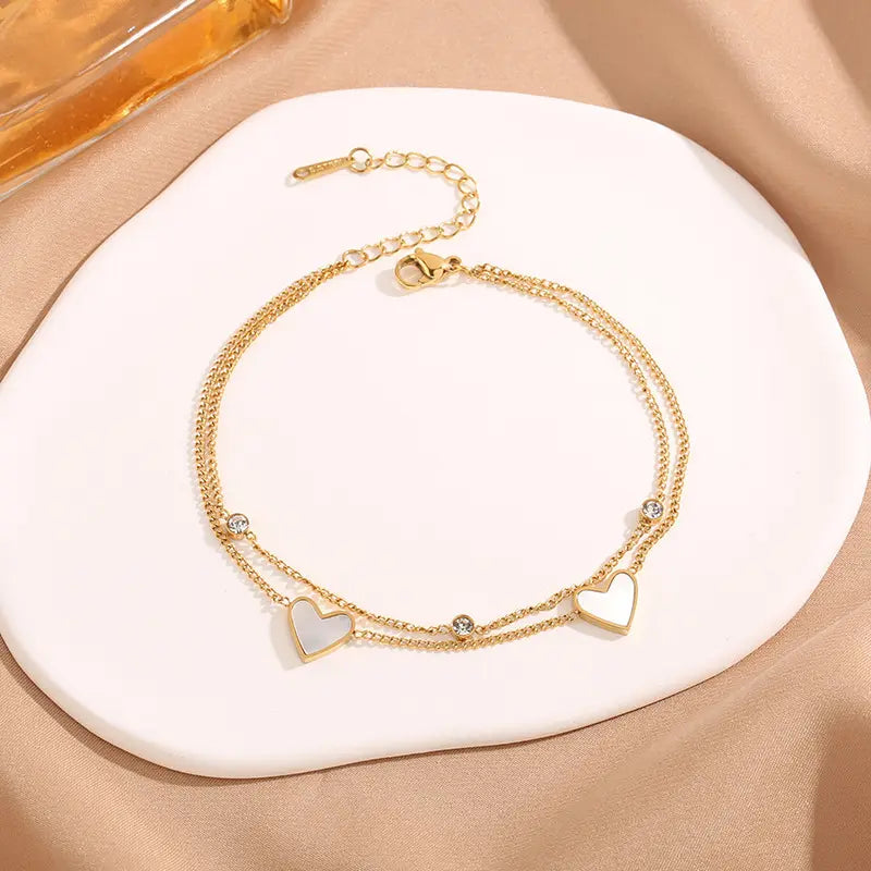 Golden Double Heart Bracelet