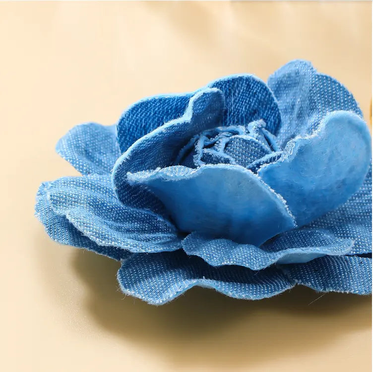 Indigo Petals Denim Earrings