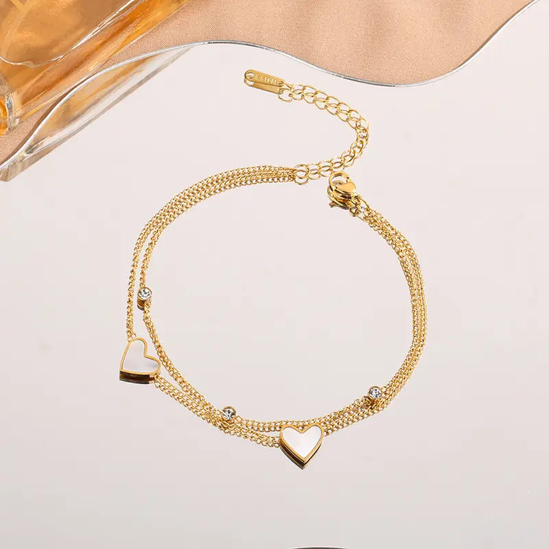 Golden Double Heart Bracelet