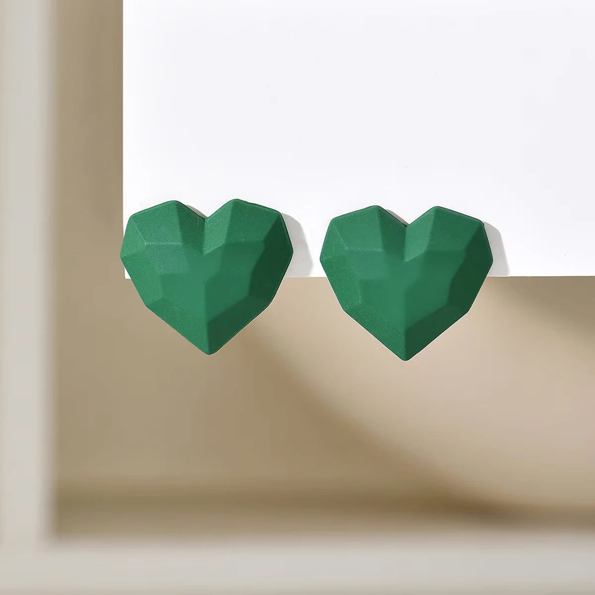 Heart Stud Red Earrings
