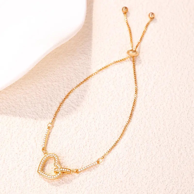 Golden Heartlink Bracelet