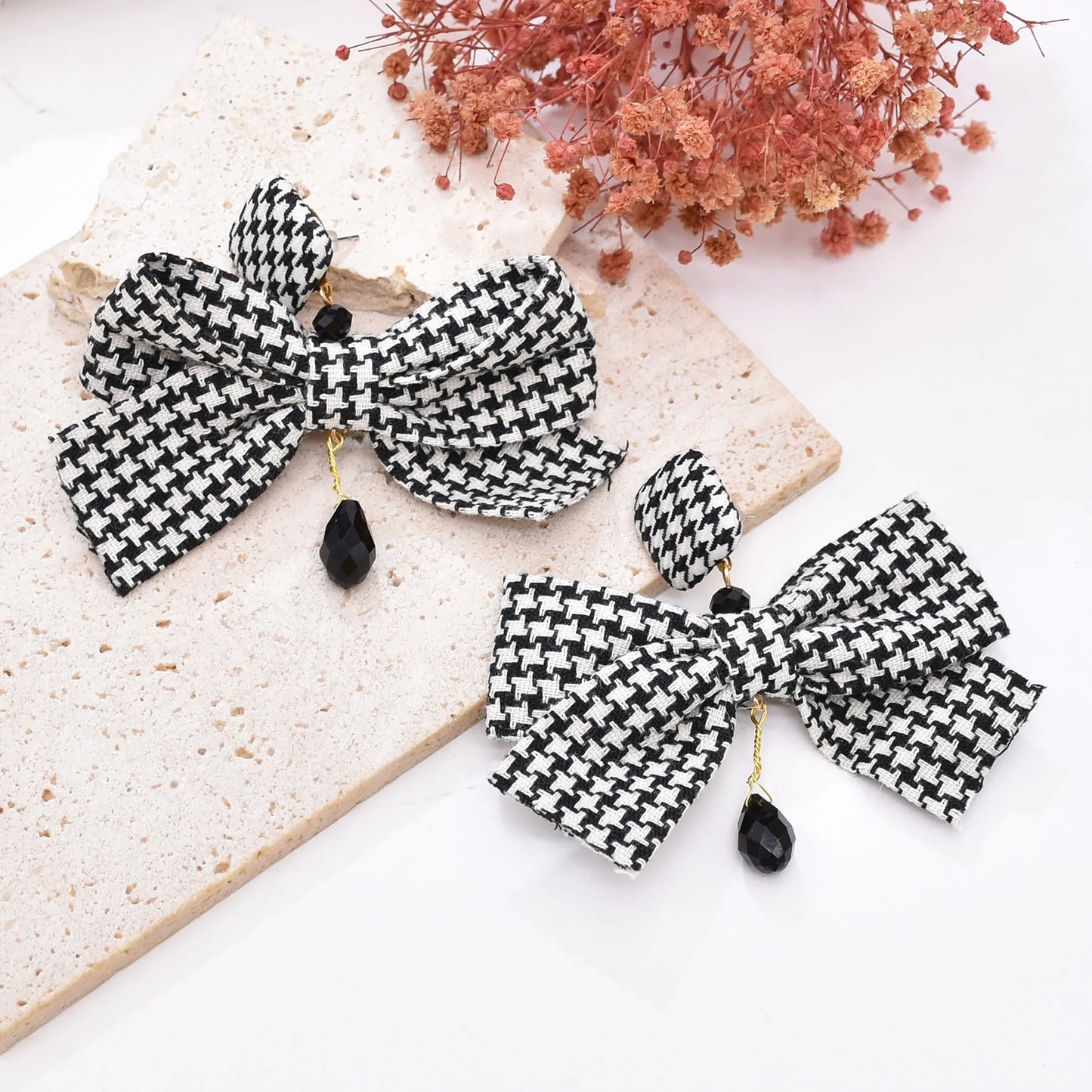 Monochrome Bow Earrings
