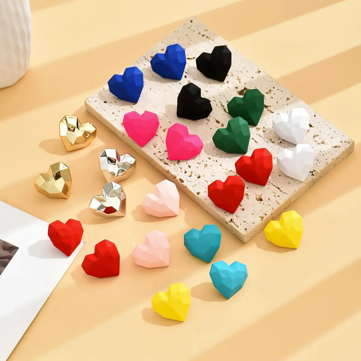 Heart Stud Red Earrings