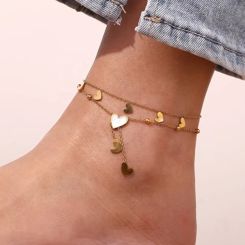 Golden Heart Cascade Bracelet/Anklet