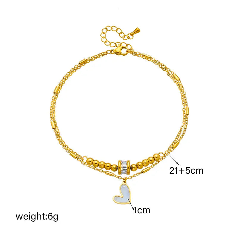 Golden Heart Charm Bracelet/Anklet