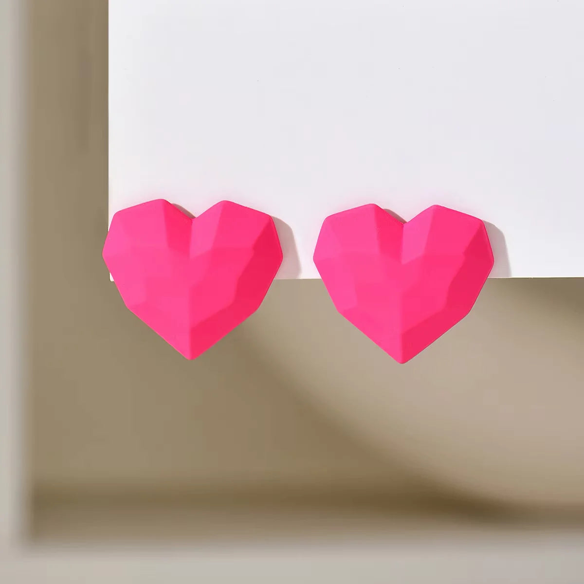 Heart Stud Red Earrings