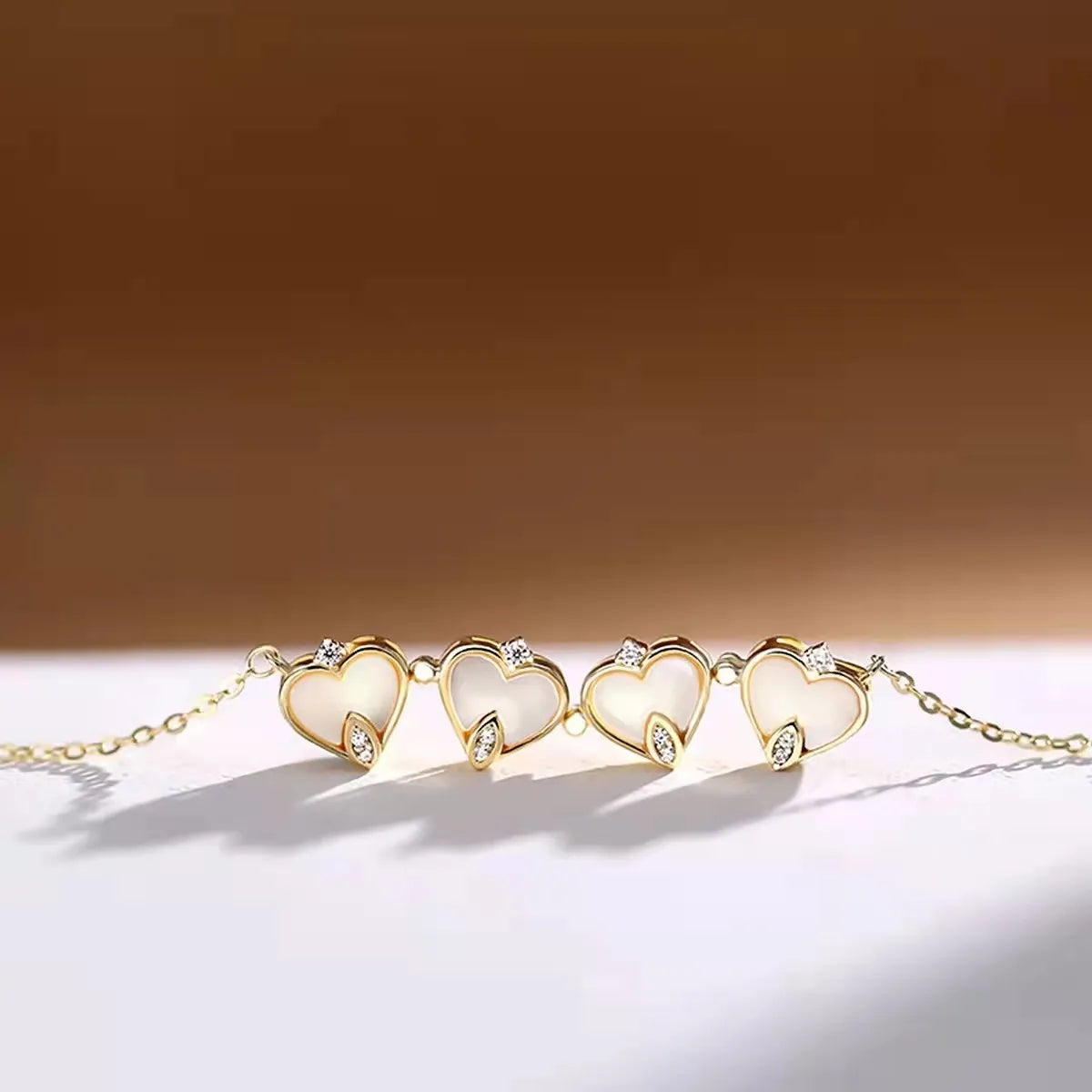 Golden Heart Bloom Pendant Necklace