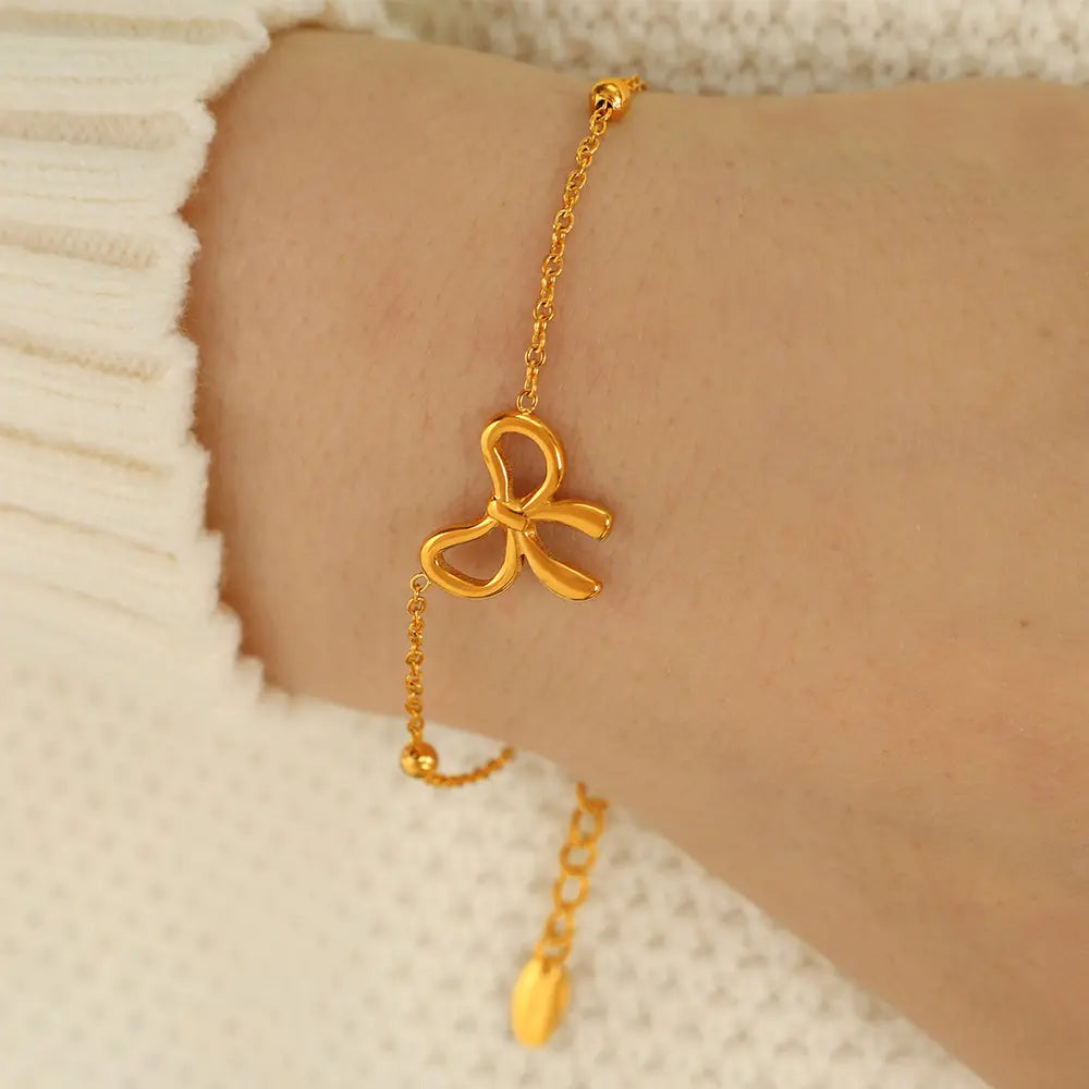 Golden Bow Elegance Jewelry Set
