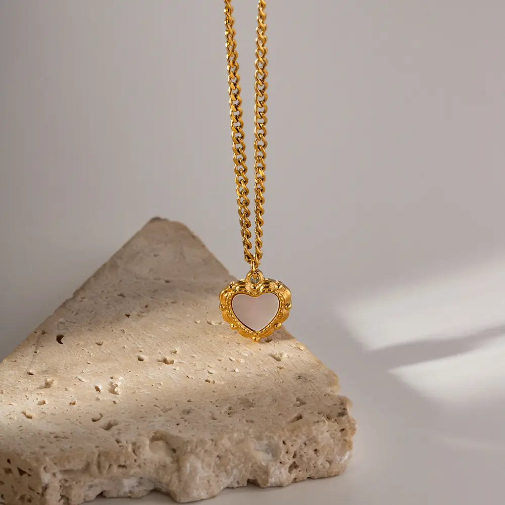 Vintage Luminous Heart Necklace