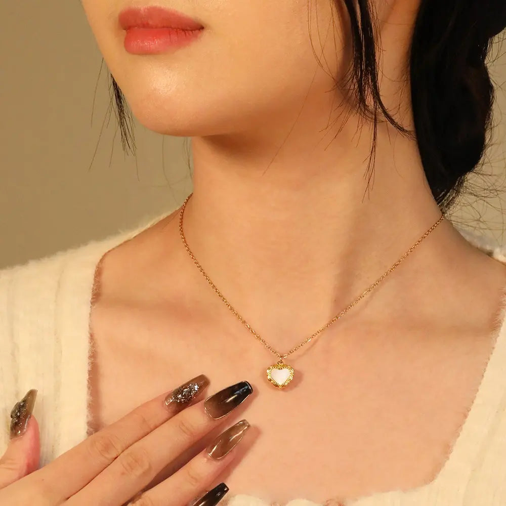 Vintage Luminous Heart Necklace