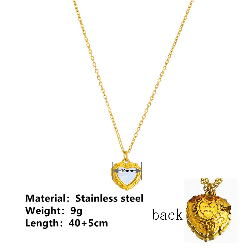 Vintage Luminous Heart Necklace