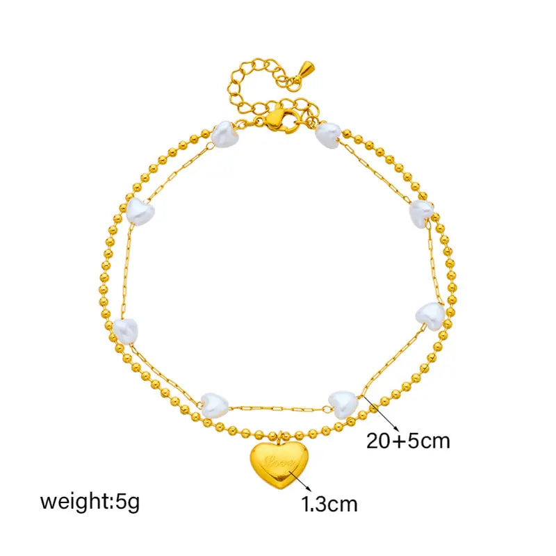 Golden Love Pearl Bracelet/Anklet