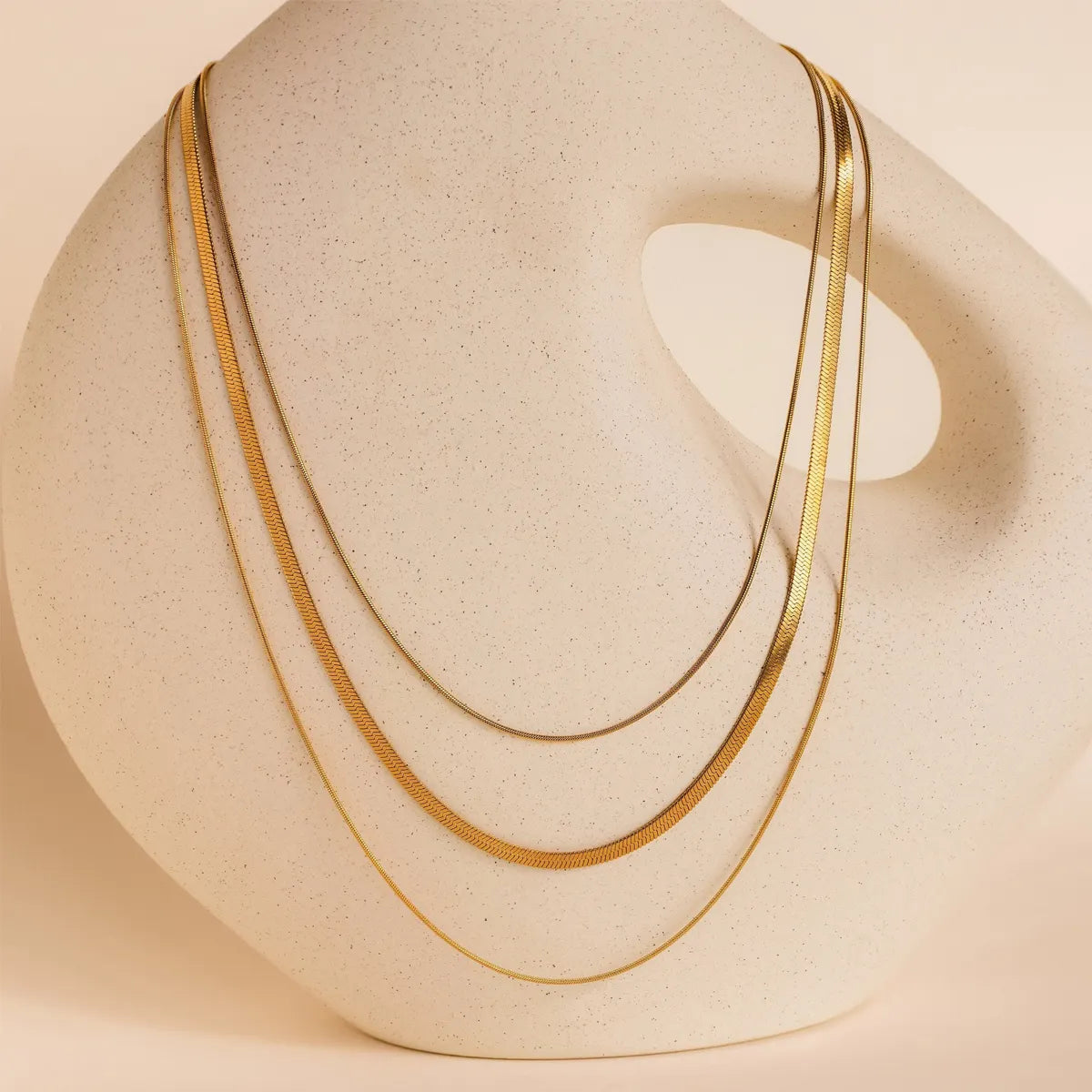 Golden Luxe Triple Layered Snake Chain Necklace