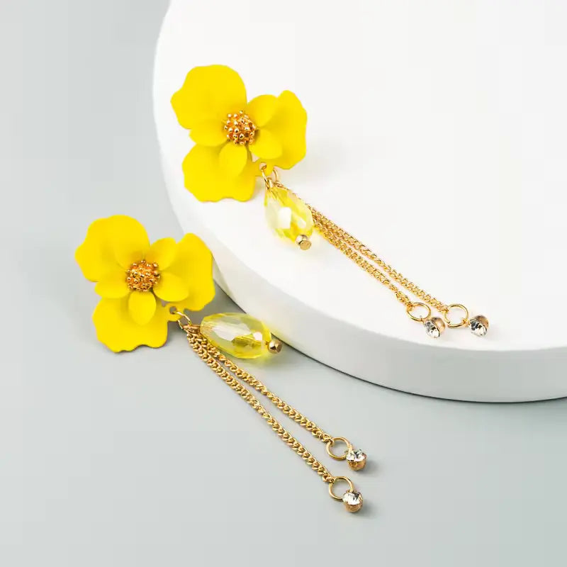 Lemon Zest Tassel Flora earrings