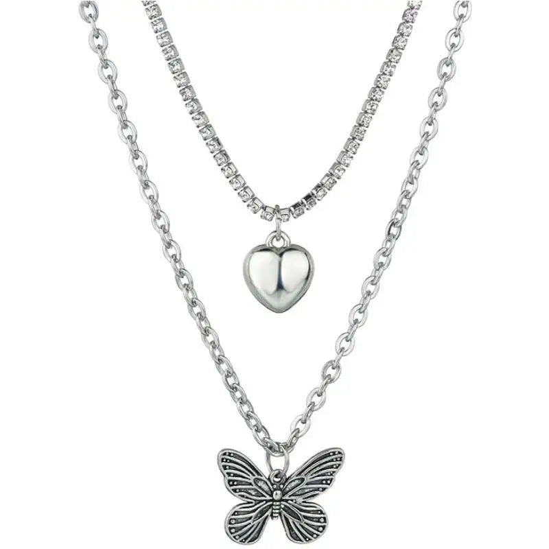 Silver Butterfly Charm Necklace