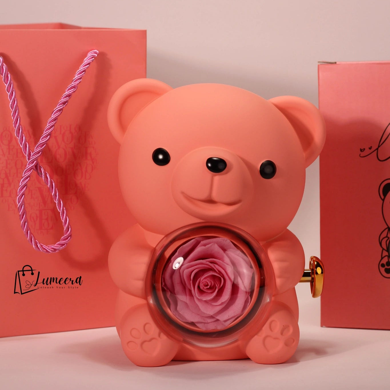 Tenderheart Bear Preserved Flower Jewellery Gift Box