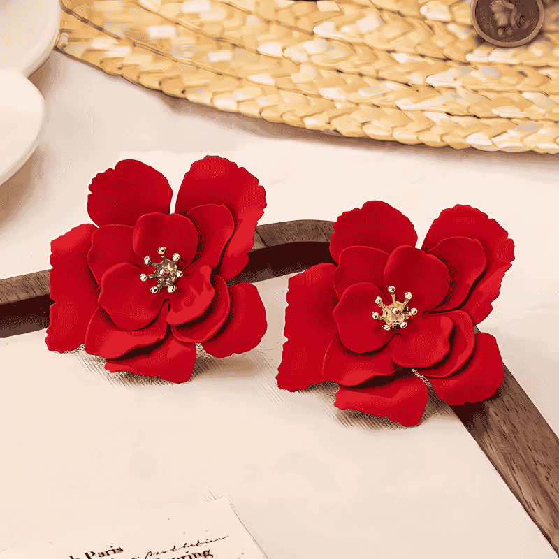 Ruby Bloom Earrings