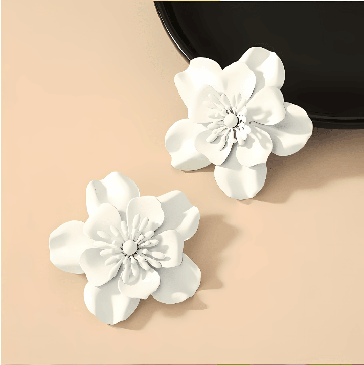 Crimson Blossom Statement Earrings