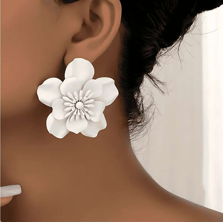 Crimson Blossom Statement Earrings