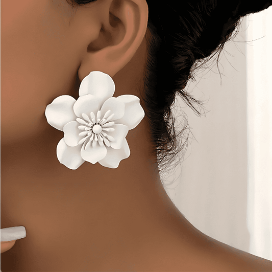 Ivory Petal Charm Earrings
