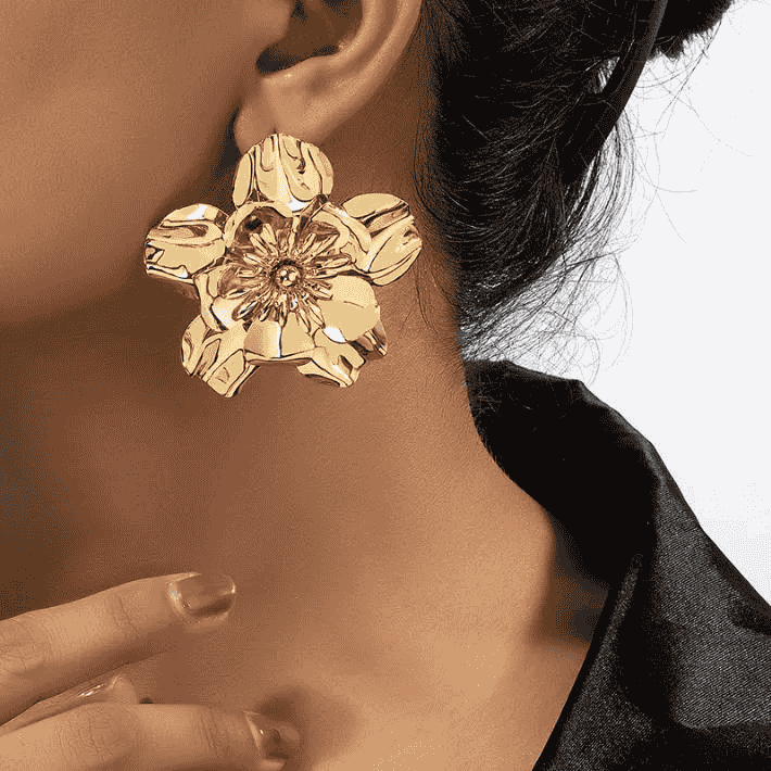 Crimson Blossom Statement Earrings