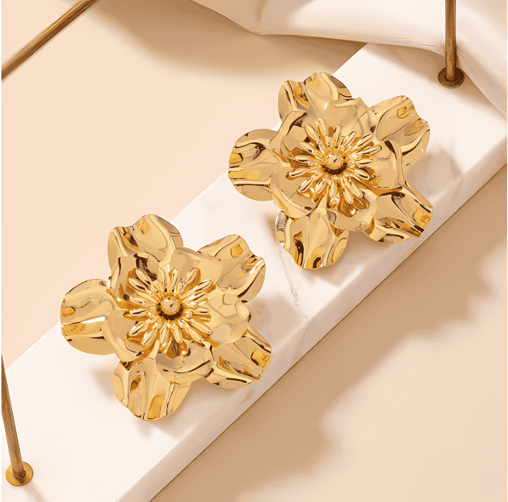 Crimson Blossom Statement Earrings
